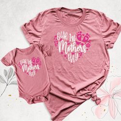 first mothers day shirts, gift for new mom, mothers day matching shirt, mommy and baby shirt, mother and daughter shirt,