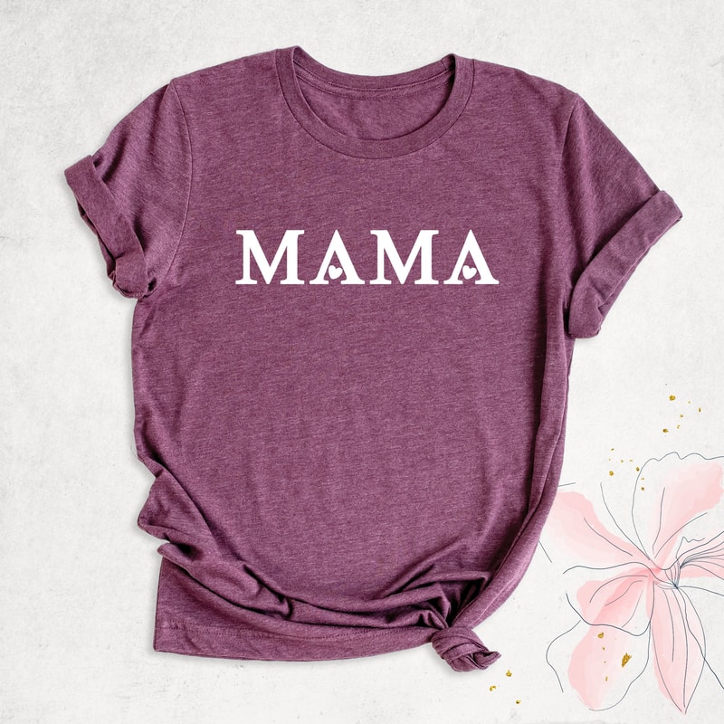 Mama Heart Shirt, Cute Mom Shirt, New Mom Gift Shirt, Mommy Shirt, Mother's Day Shirt, Mom Life Shirt, Girl Mama Shirt, Baby Shower Gift Tee.jpg
