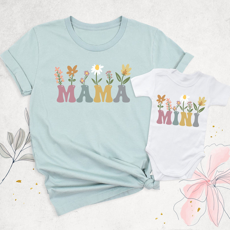Mama Mini Shirt, Matching Mommy and Me Shirt, New Mom Shirt, Mama Mini Matching Shirt, Mother and Daughter Outfits, Mama Shirt, Mini T-Shirt.jpg