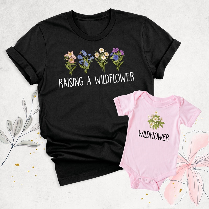 Mama Mini Shirt, Raising A Wildflower Shirt, Mommy And Me Shirt, Mothers Day Gift, Wildflower Baby Shirt, matching new Mother Daughter Shirt.jpg