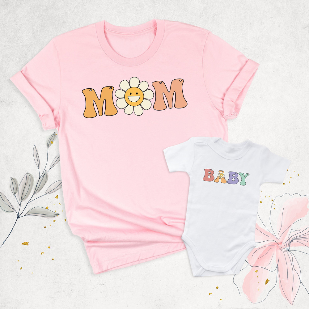 Mommy and Me Daisy Shirt, Mother's Day Shirt, Flower Mommy Shirt, Mom and Baby Shirt, New Mother Gift Shirt, Matching Mother Daughter Shirts.jpg