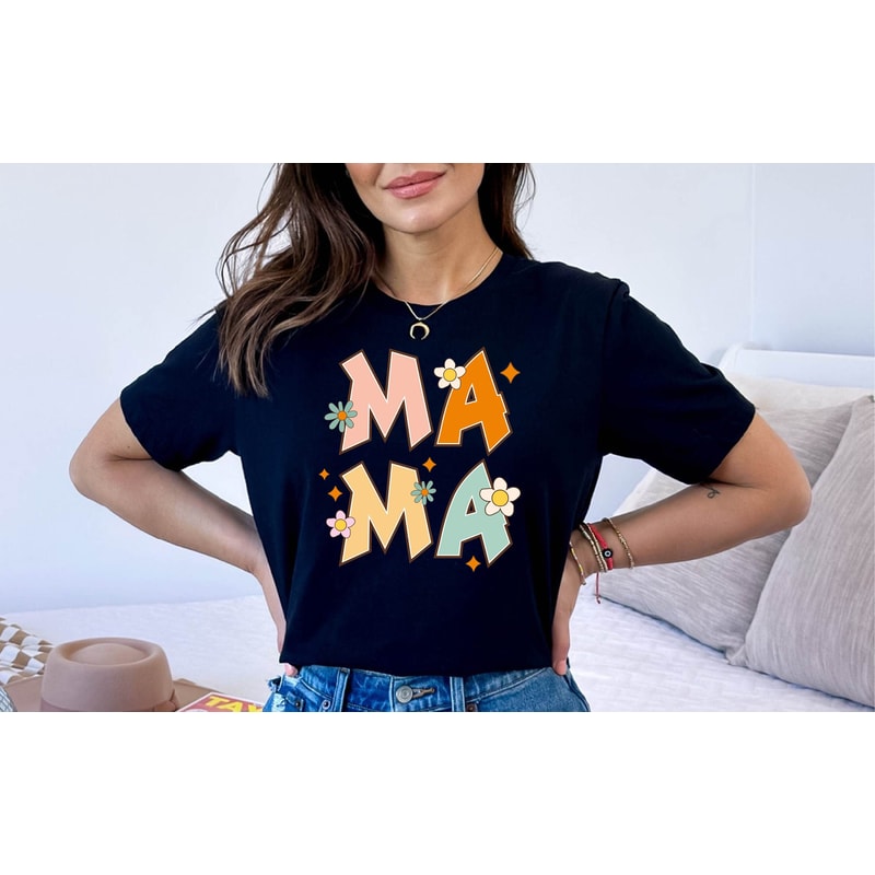 Mama Tshirt, Mama Flowers Tshirt, Mother's Day Mom Gift Tee, Funny Mom Tshirt.jpg
