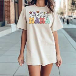 nana comfort colors tshirt, grandma tshirt, mothers day nana gift tee, flowers nana tshirt, cute nana tshirt