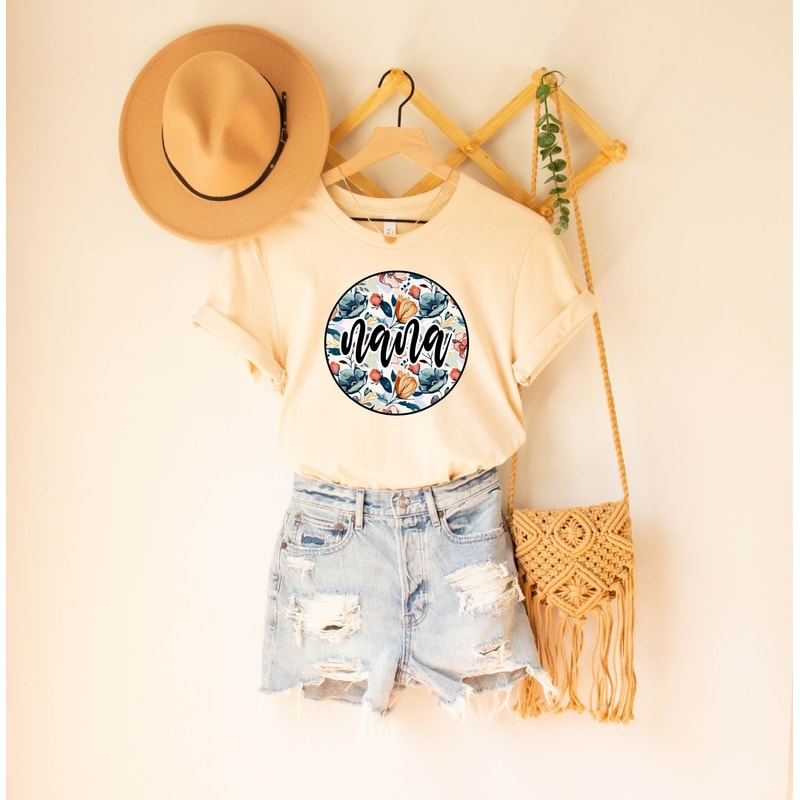 Nana Floral Tshirt, Cute Nana Flowers Gift Shirt, Groovy Shirt for Nana, Mother's Day Gift Tee, Cute Nana Shirt for Nana Gift From Grandkids.jpg