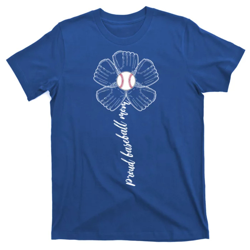 TeeShirtPalace Proud Baseball Mom Flower T-Shirt.jpg