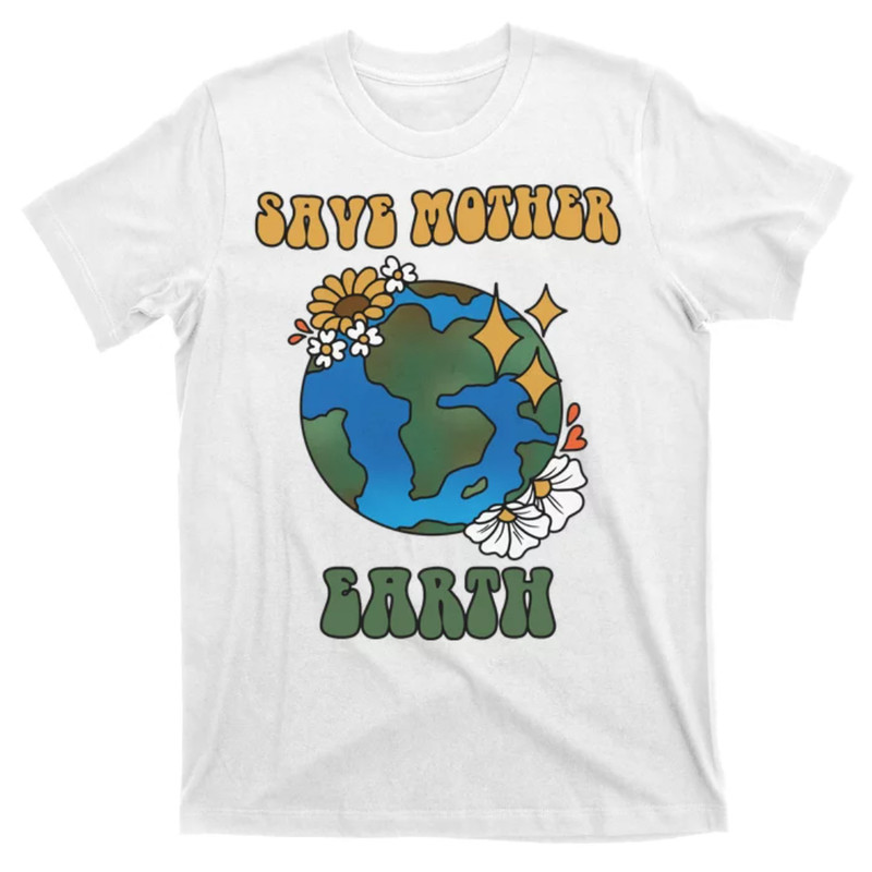 TeeShirtPalace Save Mother Earth Retro Planet Floral T-Shirt.jpg