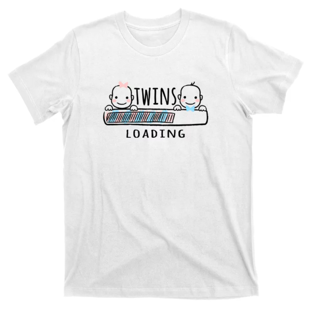 TeeShirtPalace Twins loading cute twin mother T-Shirt.jpg