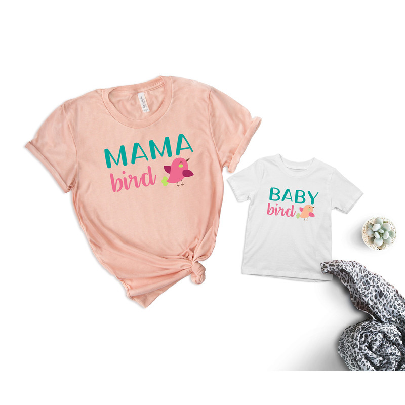Mama Bird and Baby Bird Family Shirt, Mama Bird Shirt, Baby Bird Shirt, Mommy and Me Outfits, Family Shirt, Mothers Day Shirt, Gift for Mom.jpg