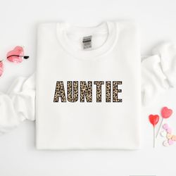 custom auntie shirt with kids names, leopard print personalized auntie shirt, gift for auntie , custom auntie gift, gift