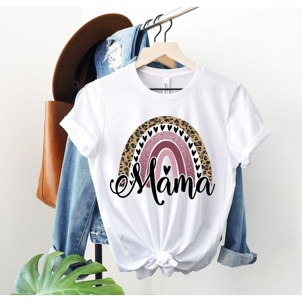 Leopard Rainbow Mama Shirt, Women's Racerback Gift, Mama Rainbow Shirt, Mom Life shirt, Mom Shirt, Mother's Day Shirt, Gift For Mom- EL176.jpg