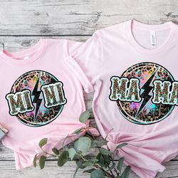 leopard mama shirt, leopard mini shirt, blessed mama, blessing mini, family matching shirt, mama mini shirt, mama mini m