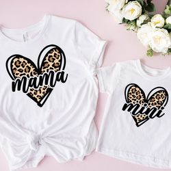 mama leopard shirt, mini leopard shirt, mamas girl tee, leopard mama shirt, leopard mini shirt, mama mini matching shirt
