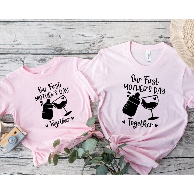 Our First Mother's Day Shirt, Mothers Day Matching Shirt, Mother's Day Mommy And Baby Outfit, Mother's Day Gift, Mom Life Shirt, Mommy Tee.jpg