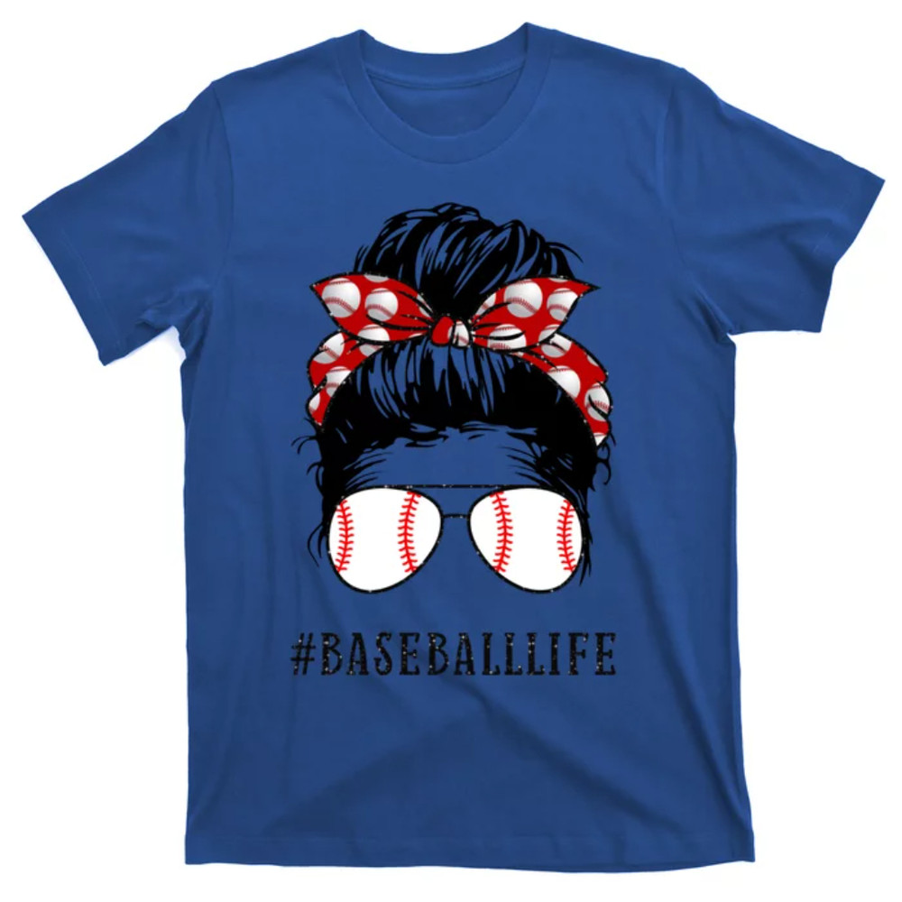 TeeShirtPalace Mom Messy Hair Bun Aviators Glasses Baseball Mother Life Gift T-Shirt.jpg