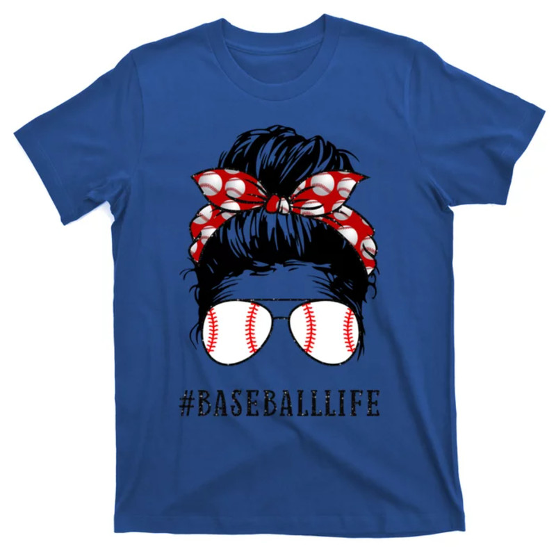 TeeShirtPalace Mom Messy Hair Bun Aviators Glasses Baseball Mother Life Gift T-Shirt.jpg