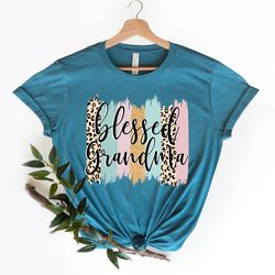 blessed grandma shirt, mom life shirt, leopard grandma shirt, blessed mama shirt, colorful nana shirt, mothers day gift,