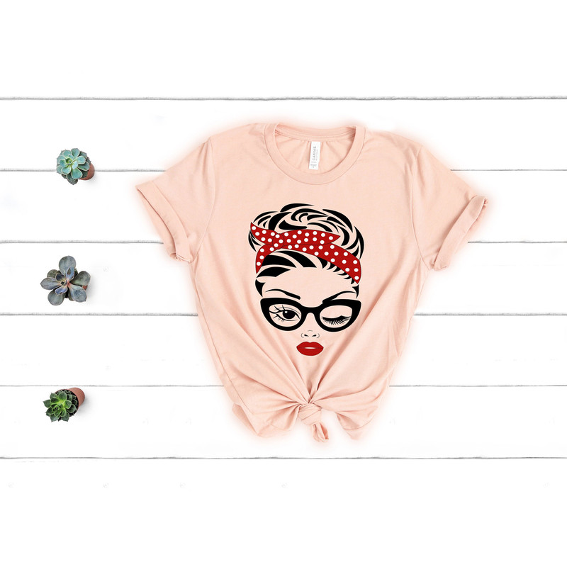 Mom with bandana Woman head shirt,Mom Shirt,Gift for Mom,Gift for Her,Mothers Day,Mom Life Tshirt,Mom to be Shirt,Mom Life T-shirt.jpg