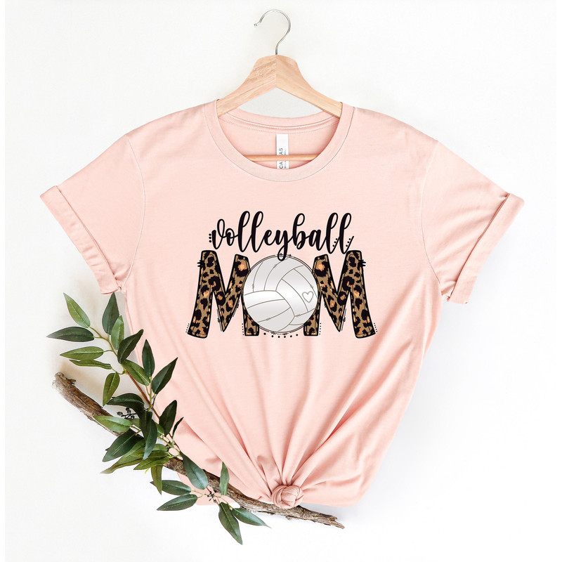 Volleyball Mom Shirt, Volleyball Mom Leopard Shirt, Game Day Mom Shirt, Gift For Volleyball Mom, Happy Mothers Day Shirt, Mothers Day Shirt.jpg