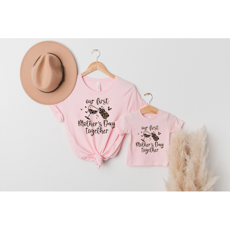 Our First Mother's Day Together Couple Shirt, First Mother Shirt Sweatshirt Hoodie, Mom And Baby Tee, Mothers Day, Mom Wine Kid Bottle Shirt.jpg