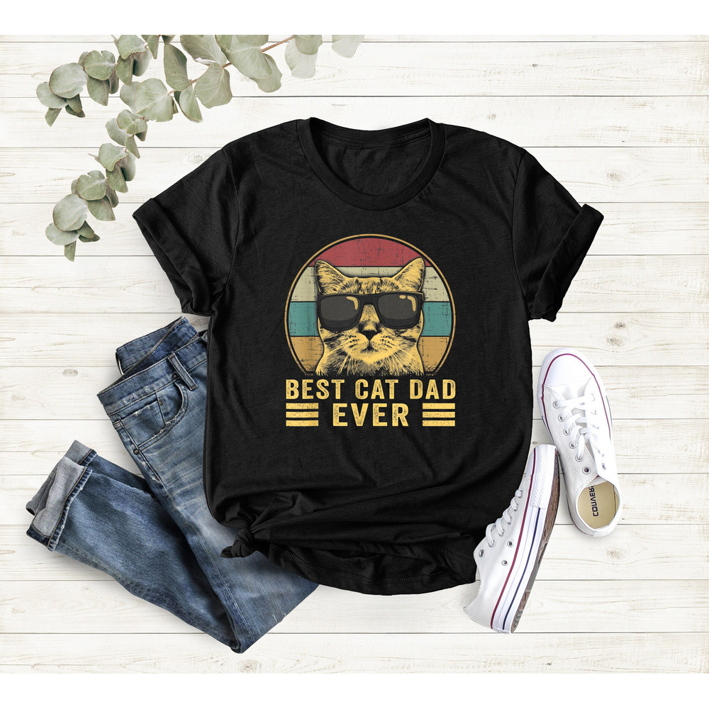 Best Cat Dad Ever Shirt, The Original Cat Father T-shirt, Cool Cat Dad Shirt, Cat With Sunglasses, Retro Cat Shirt , Funny Cat Shirt.jpg