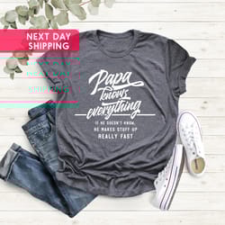 papa knows everything shirt, dad shirt, new dad shirt, daddy shirt, best dad shirt, gift for dad, fathers day shirt, gif