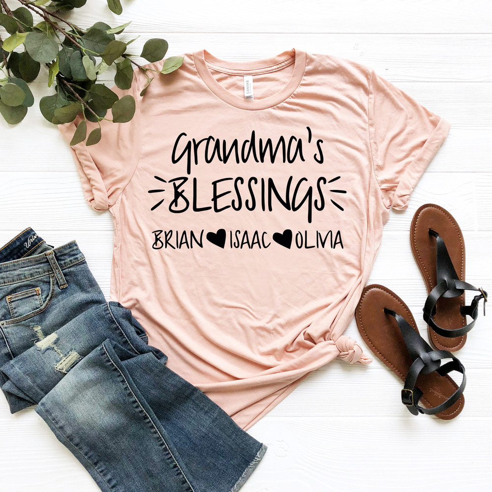 Blessed Grandma Shirt, Grandma's Blessing T-Shirt, Personalized Kids Names Custom Family Shirt, Blessed Tshirt, Mimi Gigi Nana Personalized.jpg
