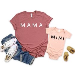 mama and mini shirt, mothers day mom and daughter outfit, mommy son matching clothes, baby clothes, mommy and me gifts,