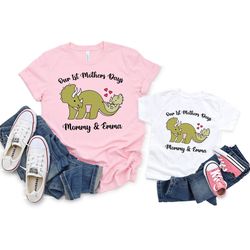 our first mothers day shirt, custom mothers day shirt, personalized gift for mom,mommy and me shirts,matching mom and ba