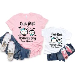 our first mothers day shirt, custom mothers day shirt, personalized gifts for mom,mothers day gift,matching mom and baby