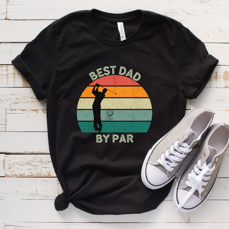Best Dad By Par Vintage Sunset Golf Shirt for Men, Father's Day Golfing Golfer Gift Idea from Daughter Son Wife Christmas Birthday Father.jpg