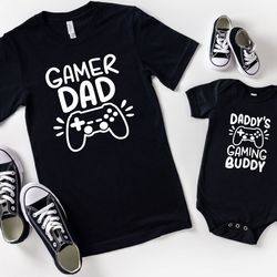 gamer dad gamer buddy shirts, family matching shirt, dadson game day, daddy shirt, gamer dad shirt,daddy and me shirt,da