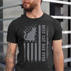 best cat dad ever usa flag shirt, funny cat lover daddy tshirt, cat dad gift tee, cat owner men tshirt, fathers day cat