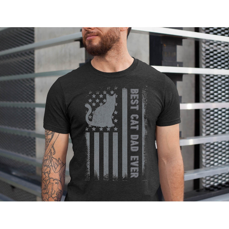 Best Cat Dad Ever USA Flag Shirt, Funny Cat Lover Daddy Tshirt, Cat Dad Gift Tee, Cat Owner Men Tshirt, Father's Day Cat Dad Gift Shirt.jpg