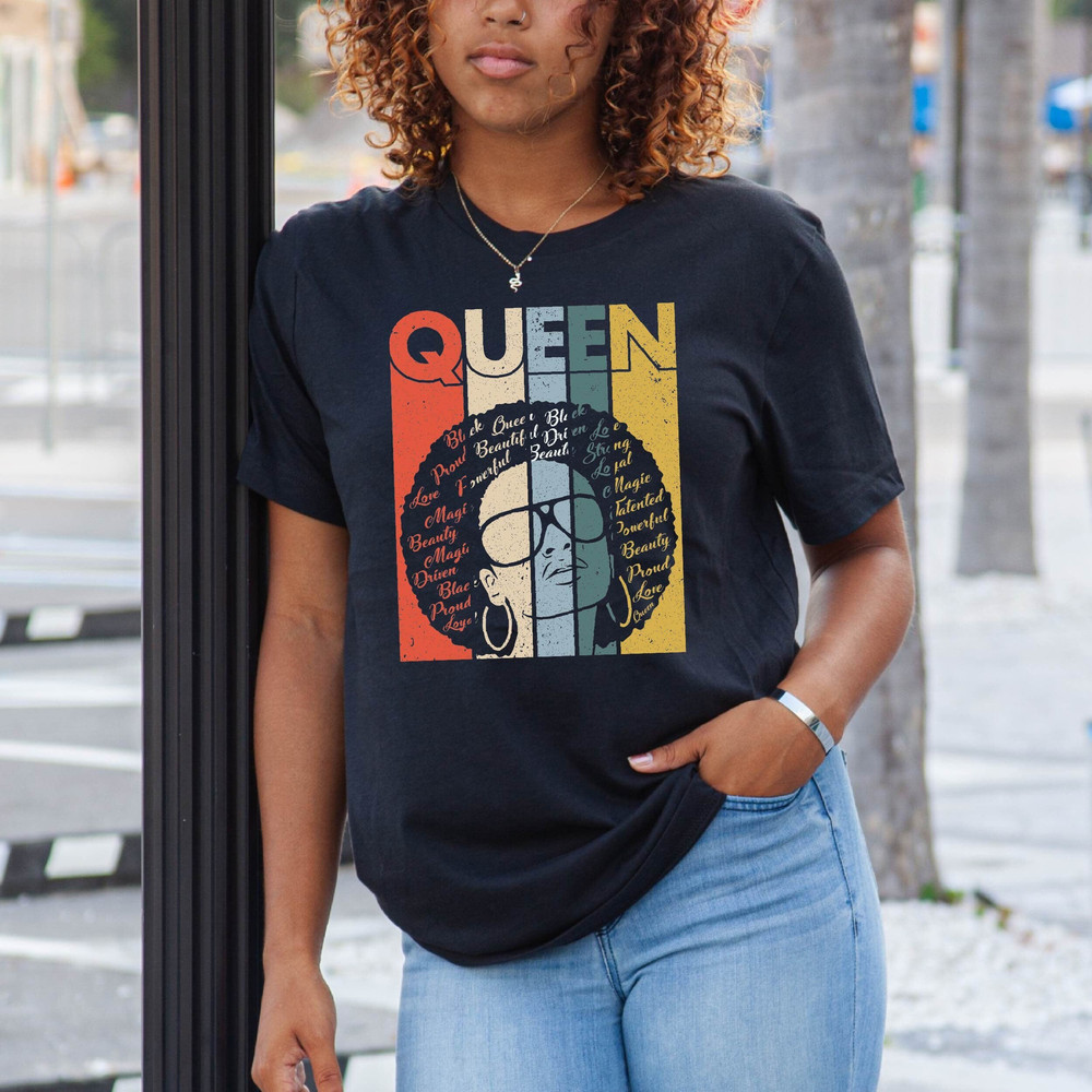 Black Queen Shirt, Black Woman Tshirt, Black Queen Afro Melanin Tshirt, Black Juneteenth Shirt, Mother's Day Black Mom Gift Tshirt.jpg