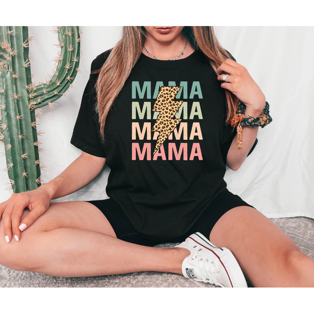 Mama Shirt, Mother Leopard Lightning Tshirt, Mother's Day Gift Tshirt, Cute Mama Tshirt, New Mama Gift Tshirt, Mom Tshirt.jpg