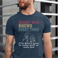 rugby dad knows every things tshirt, rugby men tshirt, rugby dad teammate tee, rugby coach dad tee, rugby player tshirt,