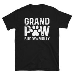 custom grandpaw shirt with dog names, dog grandpa gift with pet names, personalized gift for dog grandpa, dog owner shir