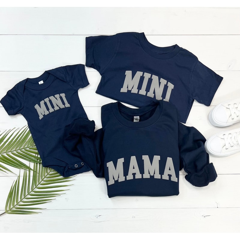 Embossed Mommy and Me Shirts, Puff Design Mommy and Me Outfits, Womens Clothing, Mothers Day Outfit, New Mom Gift, Gift for Wife Mothers Day 1.jpg