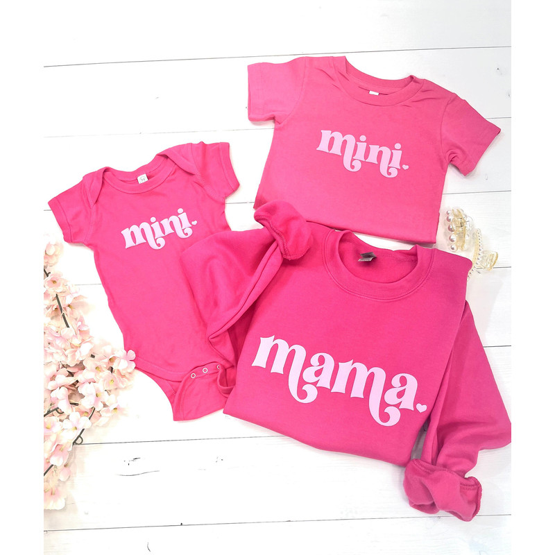 Embossed Mommy and Me Shirts, Puff Design Mommy and Me Outfits, Womens Clothing, Mothers Day Outfit, New Mom Gift, Gift for Wife Mothers Day.jpg