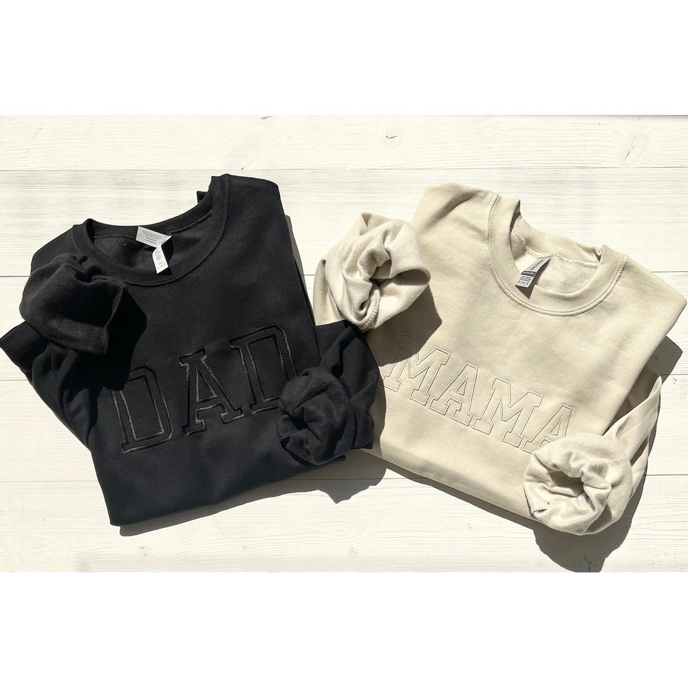 Embroidered Mama and Dad Sweatshirt, Mama Sweatshirt, Dad Sweatshirt, Embroidery Sweatshirt for New Parents, Cool Mom Sweater.jpg