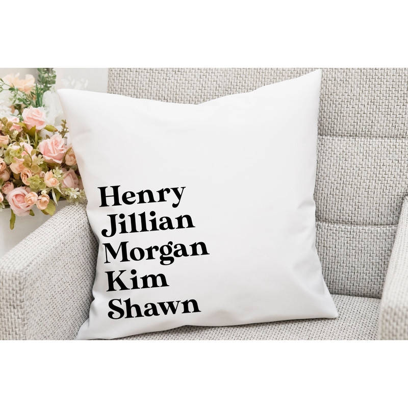 Family name pillow, grandkids names, personalized name pillow, gift for grandma, name pillow, gift for mom, mothers day gift, housewarming.jpg