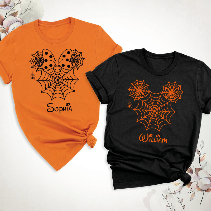 Disney Halloween Shirt, Mickey Halloween Shirt, Disney Matching Halloween Shirt, Custom Halloween Spider Web Disney Shirt, Disney Trip Shirt.jpg