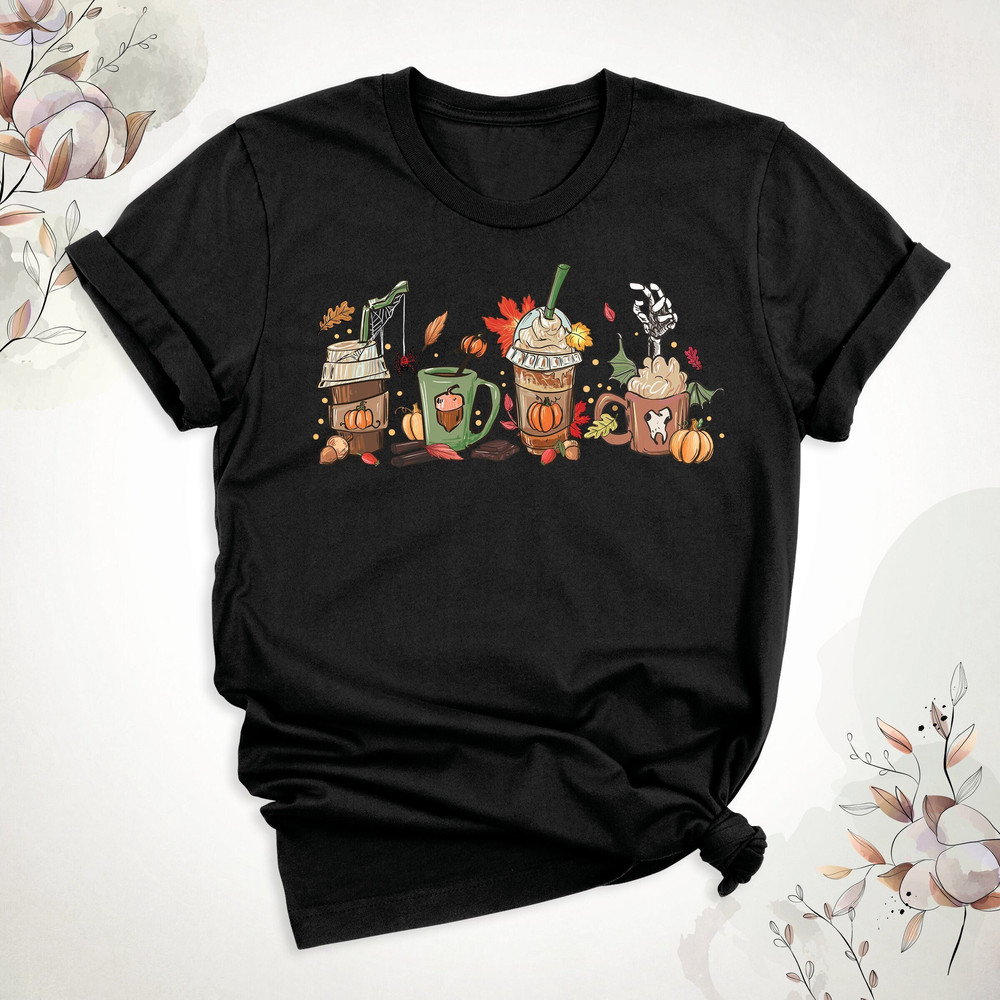 Halloween Coffee Shirt, Halloween Zombie Shirt, Coffee Pumpkin Shirt, Halloween Party Tee, Halloween Spooky Things Shirt, Halloween Shirt.jpg