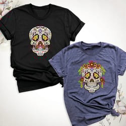 halloween couple skull shirt, dia de los muertos shirt, day of the dead, sugar skull shirt, mexican shirt, halloween shi