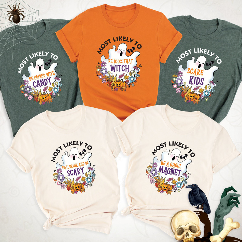 Most Likely to Halloween Custom Family matching Group shirts, Ghost Halloween Shirt, Matching Halloween Outfit, Halloween Group TShirt.jpg
