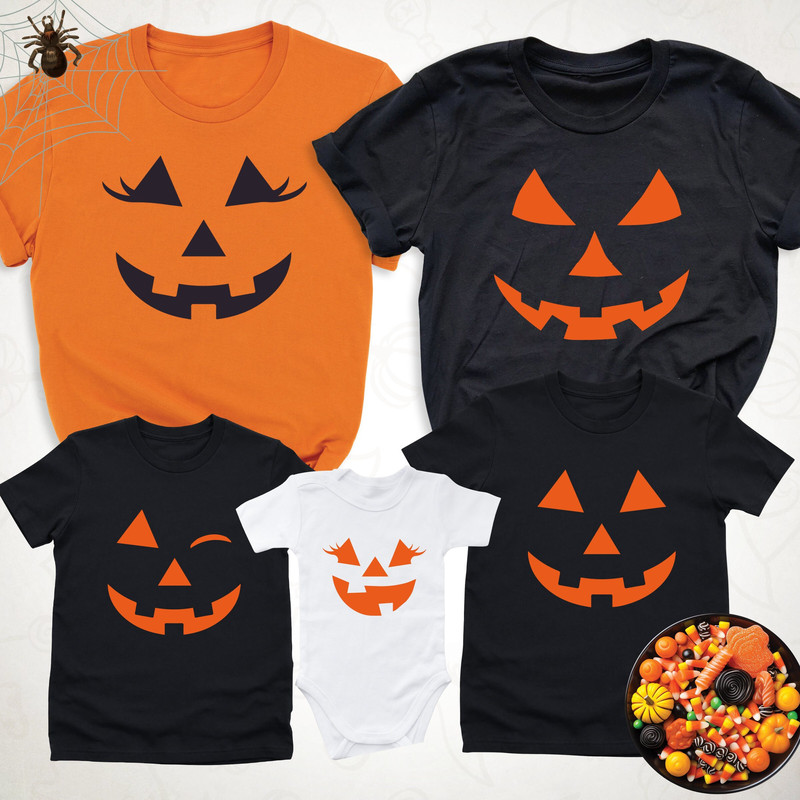 Pumpkin Face Family Shirt, Halloween Jack O Lantern Pumpkin Shirt, Scary Pumpkin Shirt, Halloween Gift, Halloween Party, Horror Season Shirt.jpg