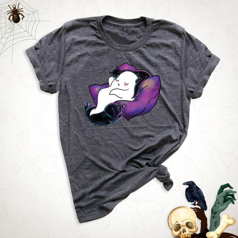 Sleeping Ghost Halloween Shirt, Cat Halloween Shirt, Halloween Boo Shirt, Halloween Party Shirt, Ghost Shirt, Spooky Shirt, Cat Ghost Shirt.jpg