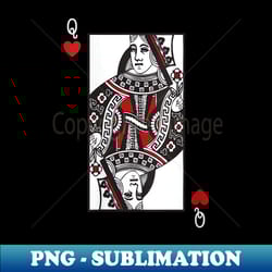 s queen of hearts valentines day cool playing card poker - decorative sublimation png file - spice up your sublimation projects