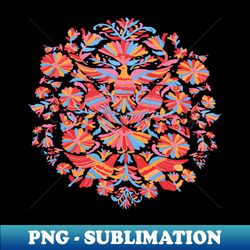 Otom embroidery fabric bold colorful birds tenango mexican maximalist decoration - PNG Sublimation Digital Download - Unlock Vibrant Sublimation Designs