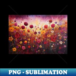 Maroon Flower Art Landscape Design - PNG Sublimation Digital Download - Unleash Your Inner Rebellion